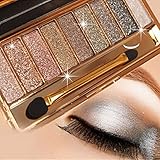 Virtegasas Glitter Eyeshadow Pallet Makeup Sets, 9 Colors Shimmer Sparkle Eyeshadow Palette Diamond Bright Makeup Shimmery Sparkly Glittery Highly Pigmented Waterproof Long-lasting Eye Shadow Palette