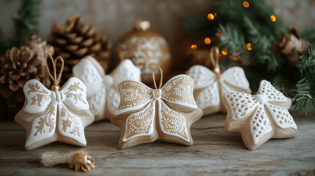 clay ornaments in the shape of a bow