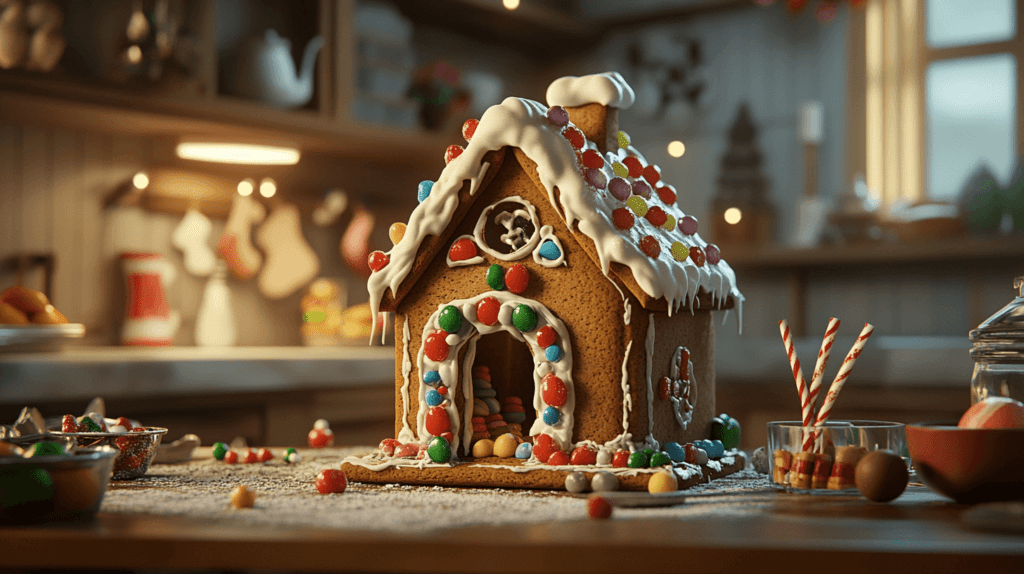 gingerbread house decorated