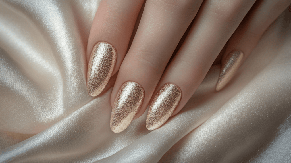 champagne gold manicure