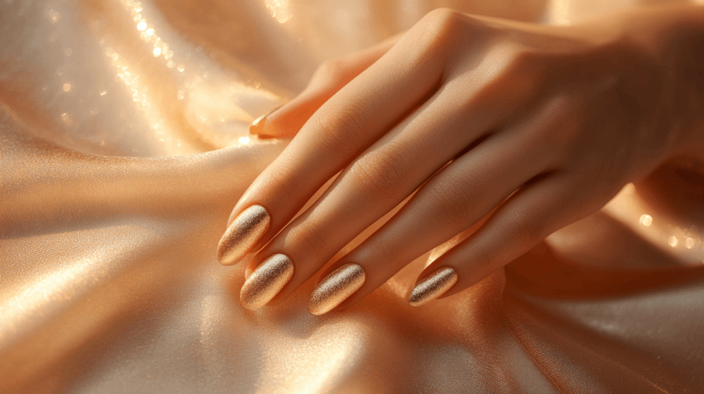 shiny gold nails for new years