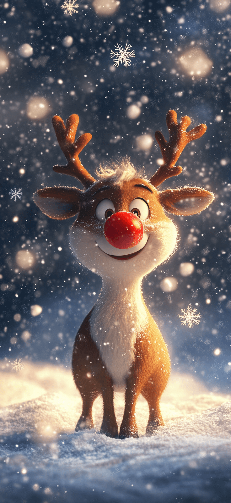 cute reindeer with a red nose