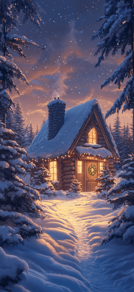 snow-covered mountain cabin