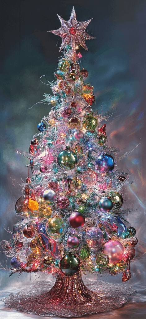 bright festive pastel Christmas tree