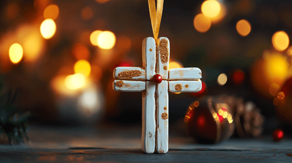 cross craft made of popsicle sticks