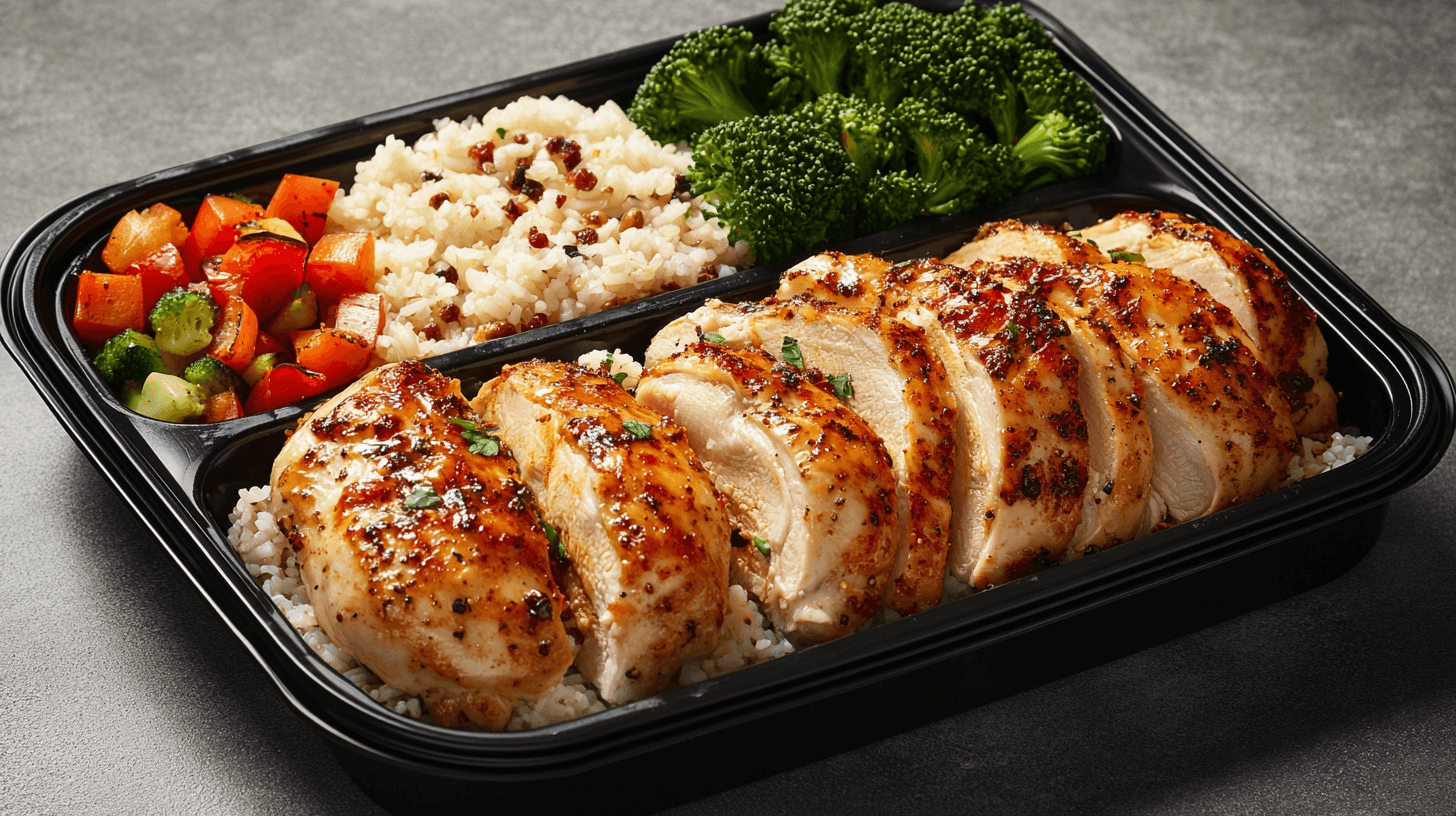 meal prepping chicken and broccoli