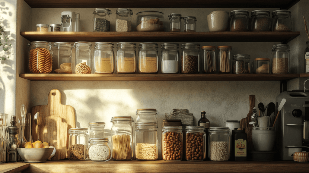 pantry jars of food