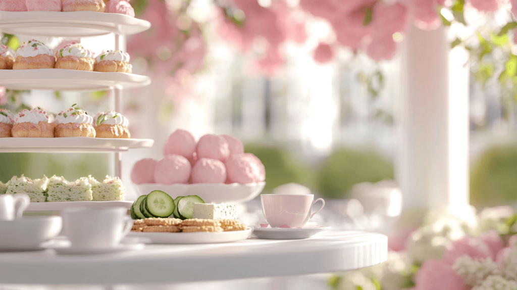 pastel colored food table 