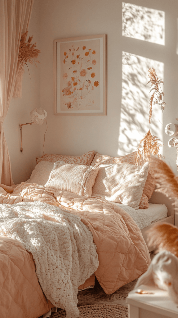 pastel pink bedroom