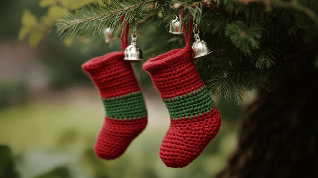 crochet stocking Christmas ornaments