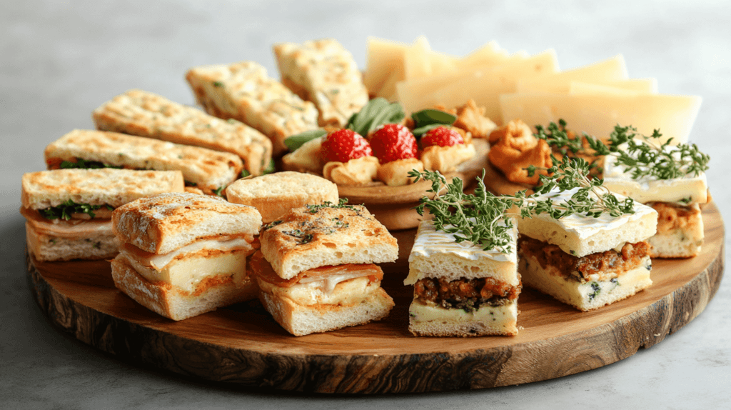 tray of assorted tea party snack sandwiches