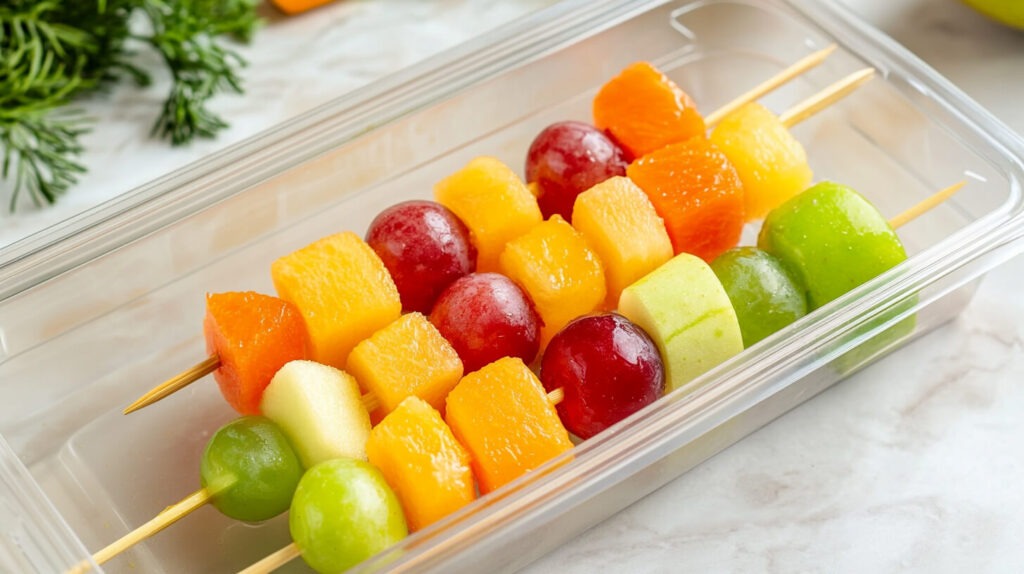 fruit kabobs, school lunches