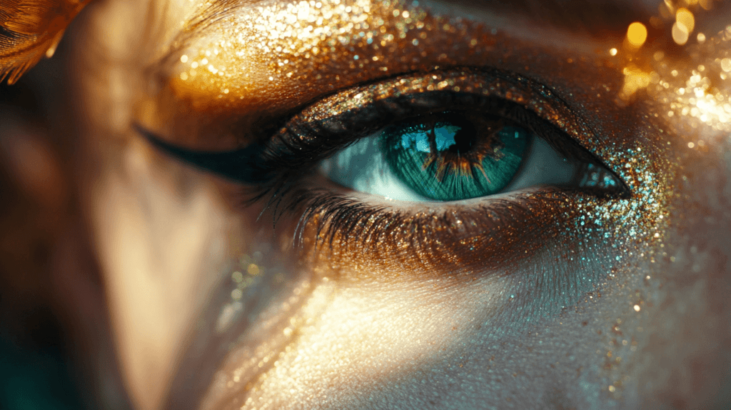 close-up of wing eyeliner 