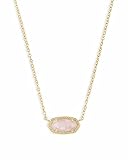 Kendra Scott Elisa Pendant Necklace for Women, Fashion Jewelry, 14k Gold-Plated, Rose Quartz