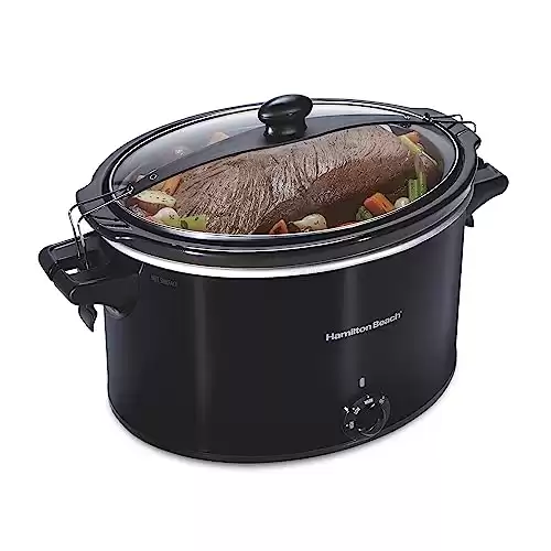 Hamilton Beach Slow Cooker, Extra Large 10 Quart, Stay or Go Portable With Lid Lock, Dishwasher Safe Crock, Black (33195)