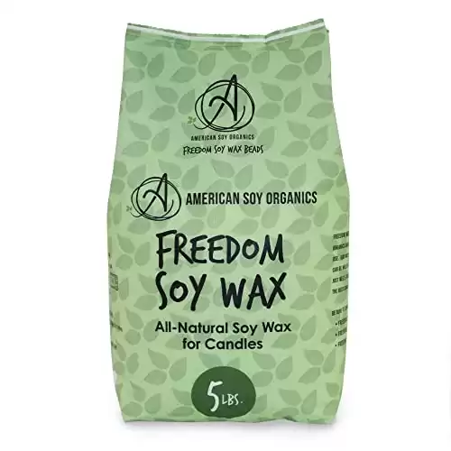 American Soy Organics Freedom Soy Wax Beads for Candle Making - Natural Candle Making Supplies - Paraffin-Free, Beeswax-Free Candle Wax for Container Candles, Tealights and Wax Melts, 5 lbs