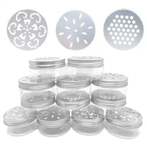 Nwsrayu 12 pcs 3 Styles Air Freshener Solid Perfume Aroma Diffuser Empty Storage Containers with Hollow Lids 80ml 2.7 OZ Screw Lid Round Jars Sample for Aromatherapy (12)