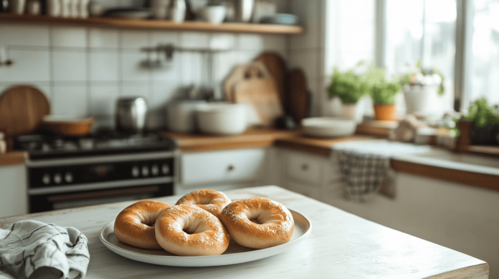 sourdough bagels on a plate