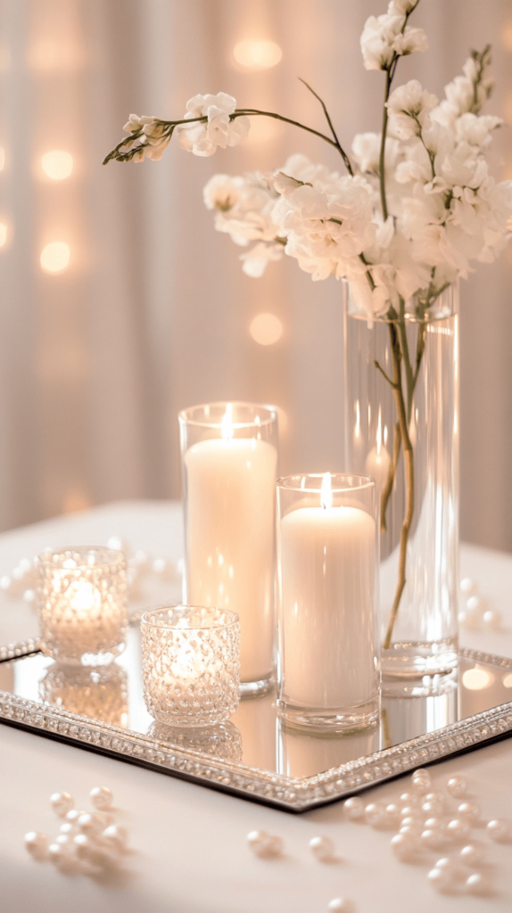 bridal mirror, candles