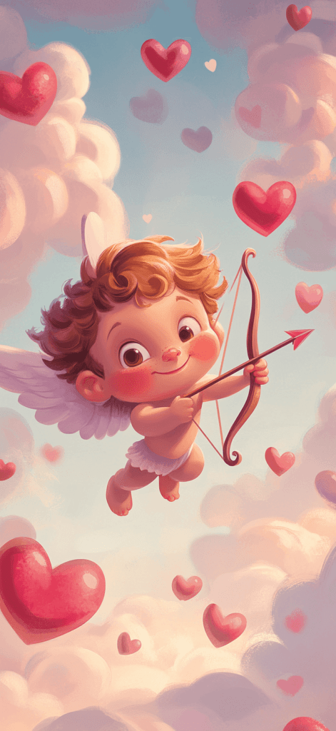 cute cupid; valentines day wallpaper backgrounds