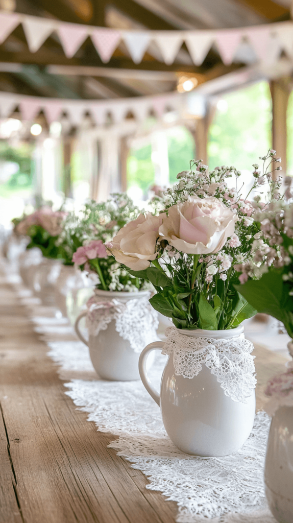 decorations in lace jars