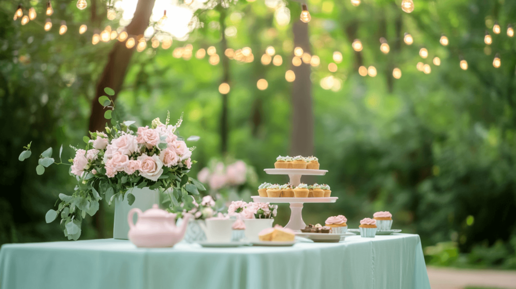 decorations on an outdoor table