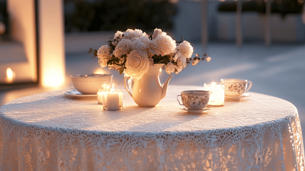 tea party decorations round tablee