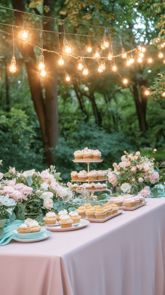 decorations on table with sweets outside