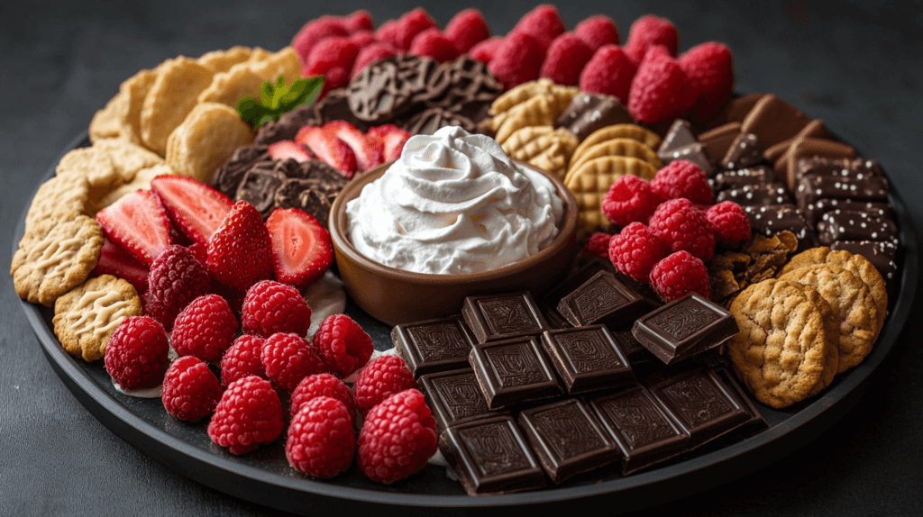 dessert plate with whipped cream in the center