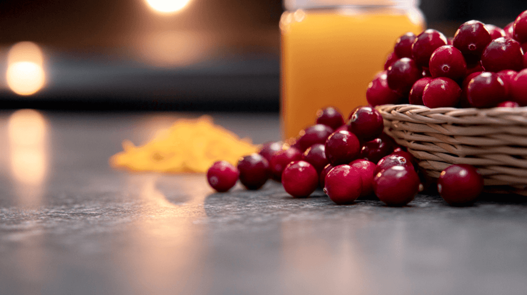 ingredients cranberries, orange juice, zest