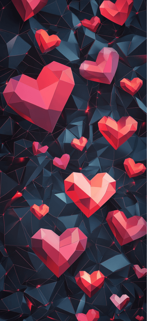 geometric hearts, valentines day wallpaper backgrounds