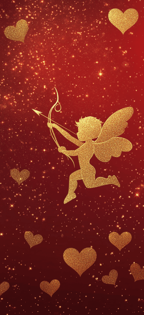 golden cupid; valentines day wallpaper backgrounds