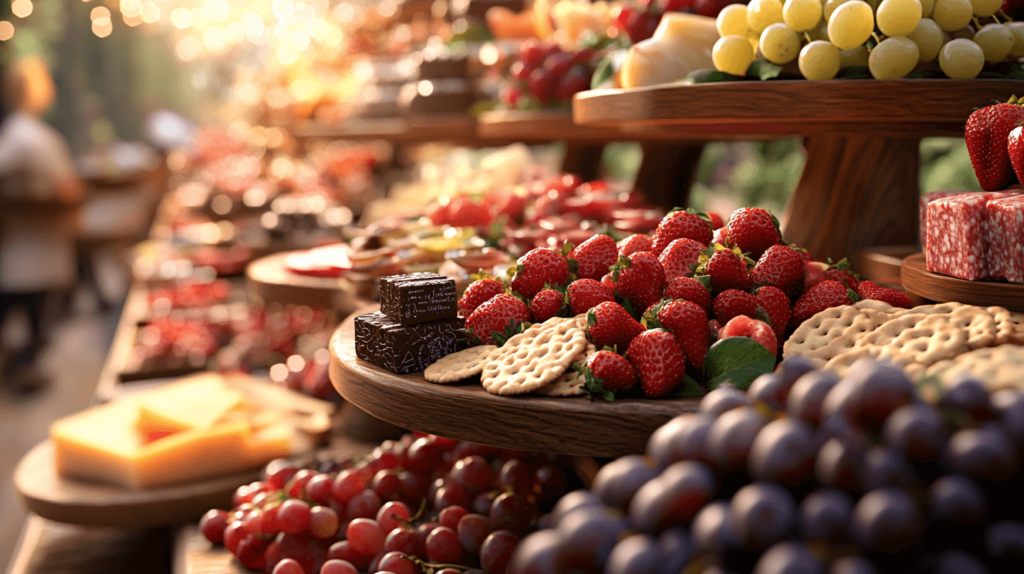 close up of a grazing table