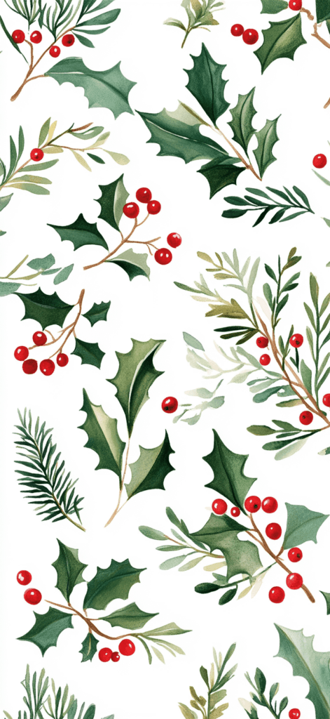 holly Christmas wallpaper designs