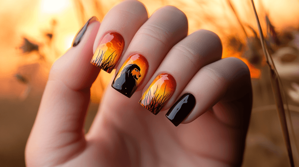 lion king disney nail designs