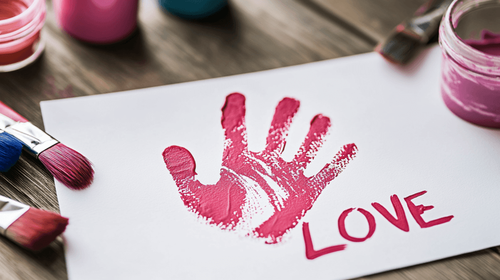 love handprint Valentine crafts