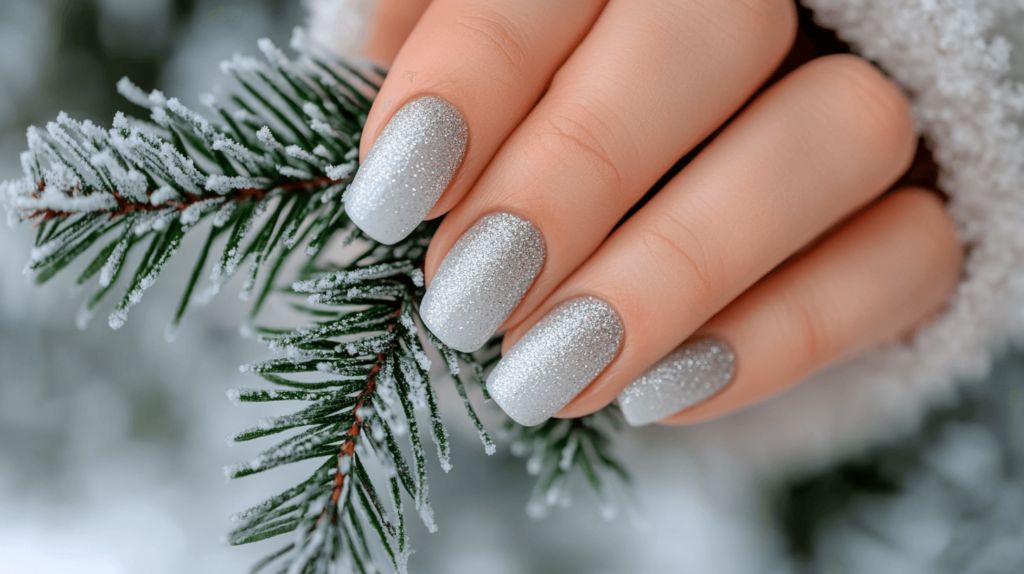 silver matte glitter finish