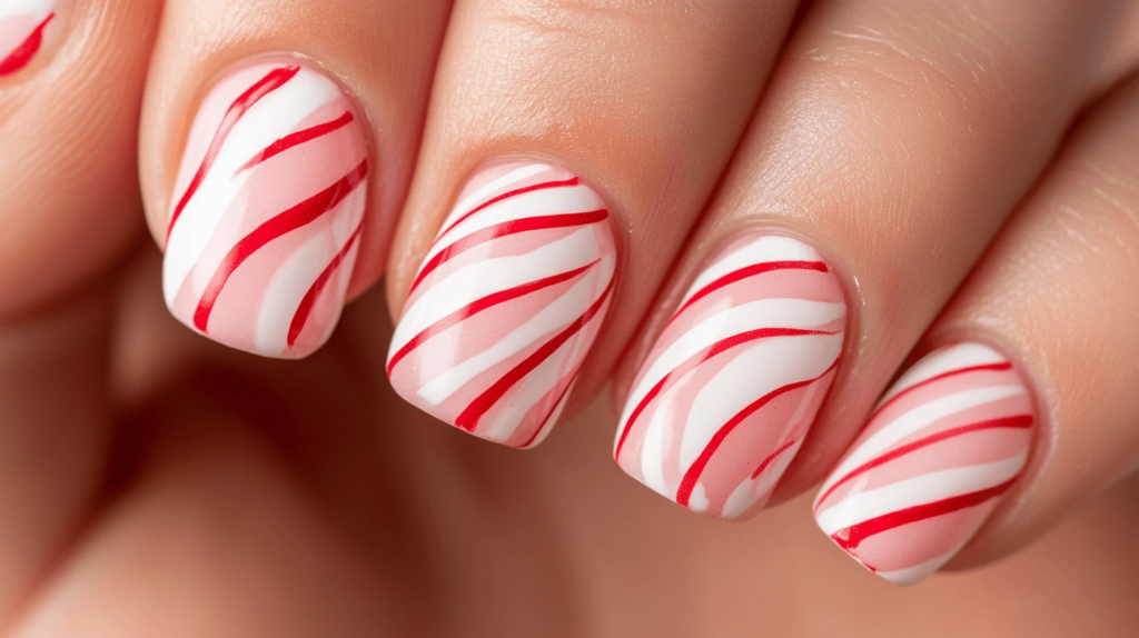 peppermint swirl manicure