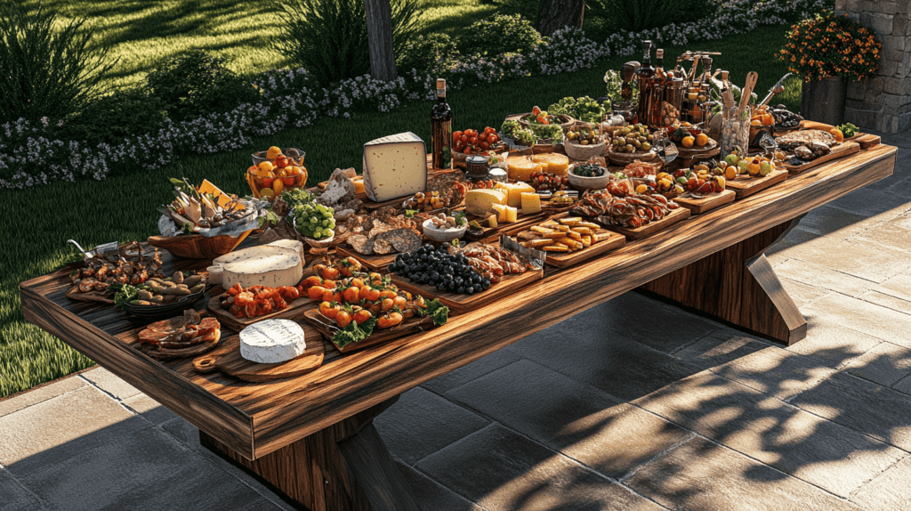 grazing table outdoors