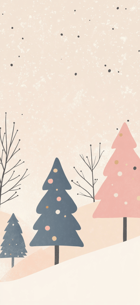 pastel trees; Christmas wallpaper designs