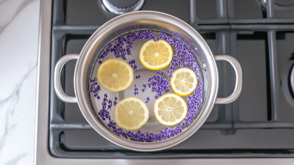 dried lavender and lemon slices simmering pot recipes