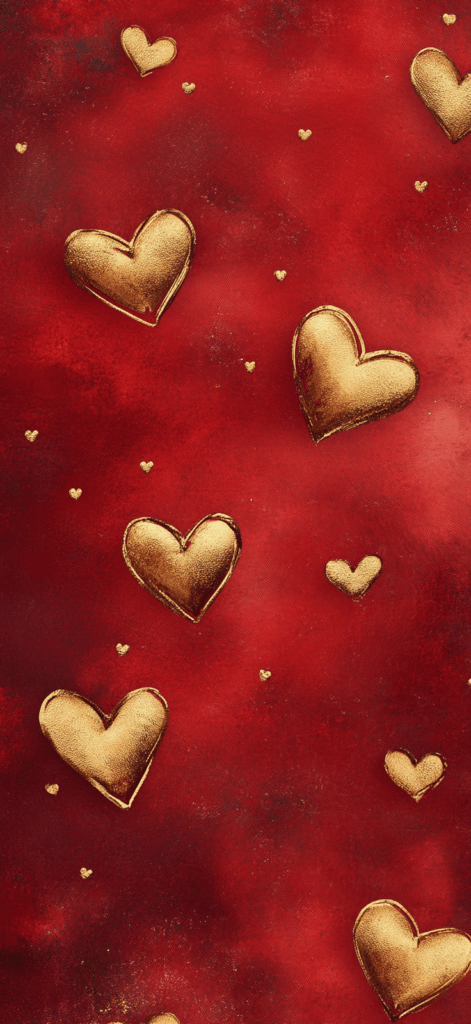 red and gold hearts