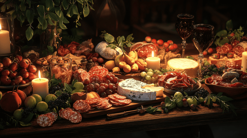 rustic grazing table