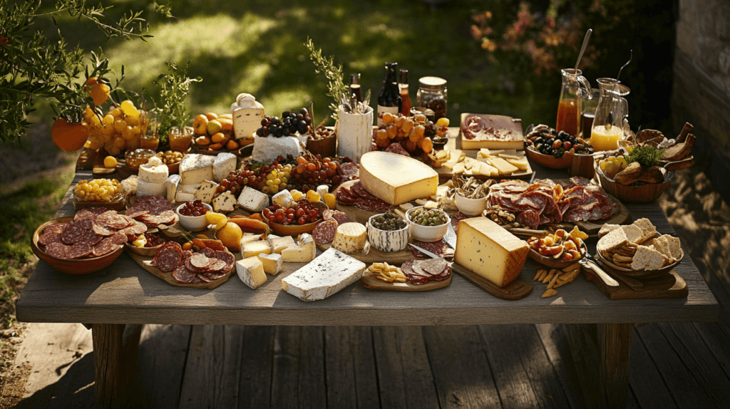 smaller grazing table outside