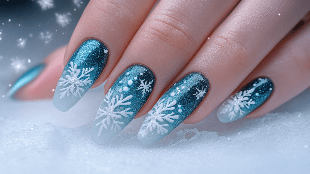 snowflake manicure