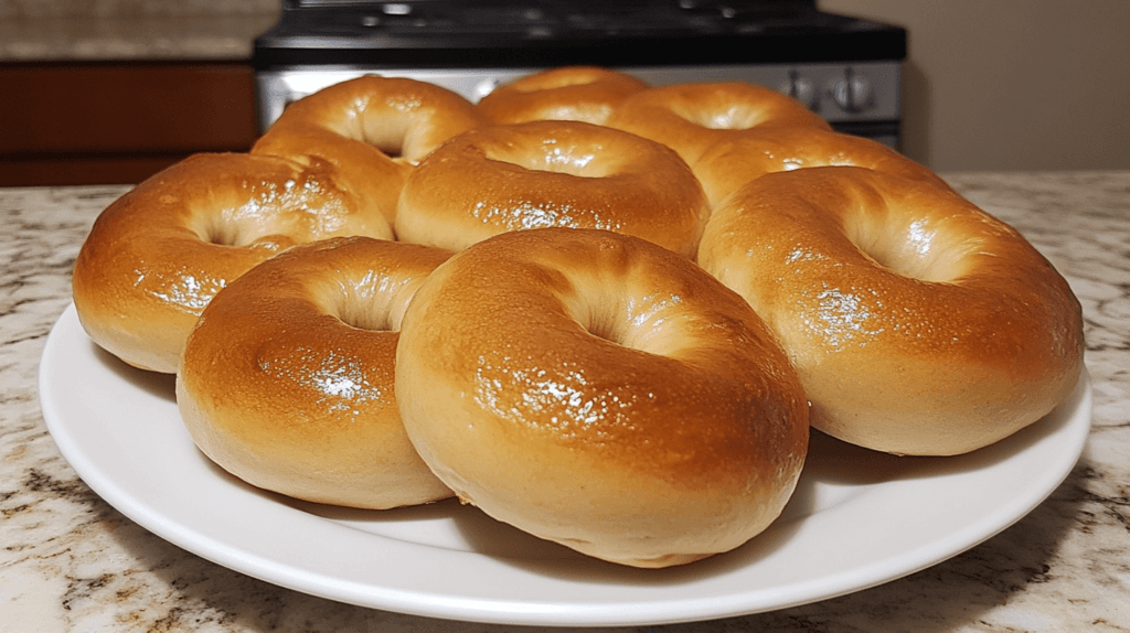 sourdough bagels golden brown