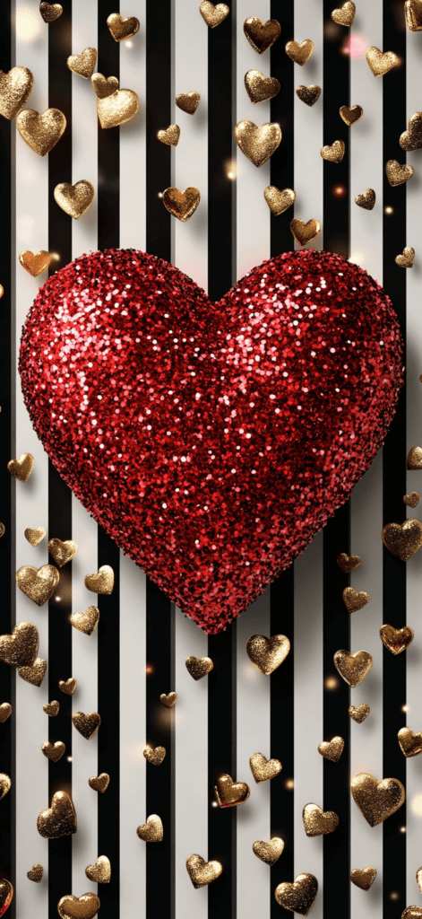 stripe modern heart; Valentine's Day wallpaper backgrounds