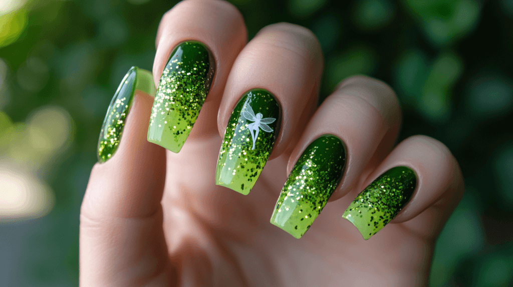 tinker bell disney nail designs