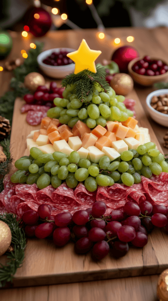 Christmas tree charcuterie board for party