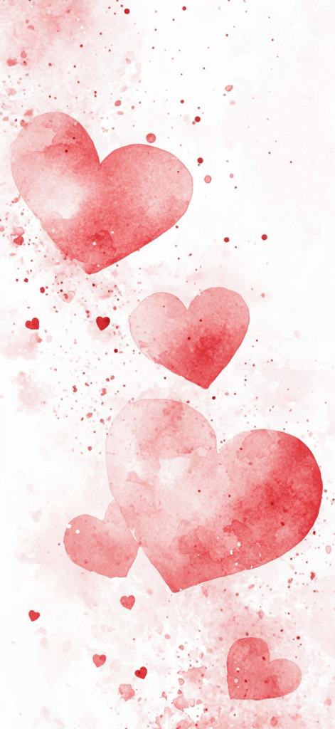 watercolor hearts; Valentine's Day wallpaper backgrounds